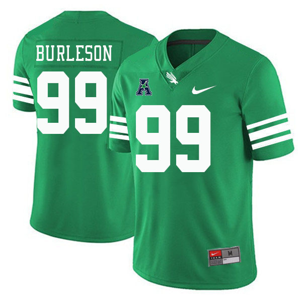 #99 Dadrian Burleson North Texas Mean Green College Football Jerseys Stitched-Green